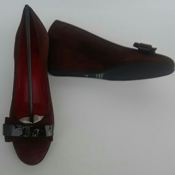 RUE DU JOUR PARIS HAMPTON BROWN SUEDE LOW WEDGE - Picture 3 of 5